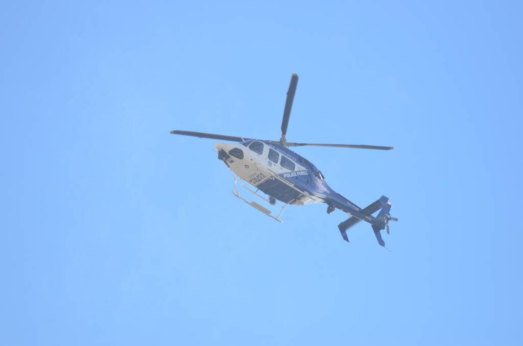 NSW Police helicopter in police chase in Orange. Picture by Dom Unwin 