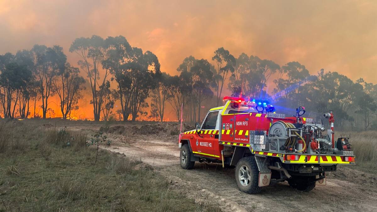 The Cope bushfire in the region's north is again out of control, the RFS says. Picture by NSW RFS - Cudgegong District