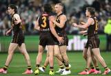 James Worpel (c) says robust discussions at the Hawks helped turned their season around. Photo: Joel Carrett/AAP PHOTOS